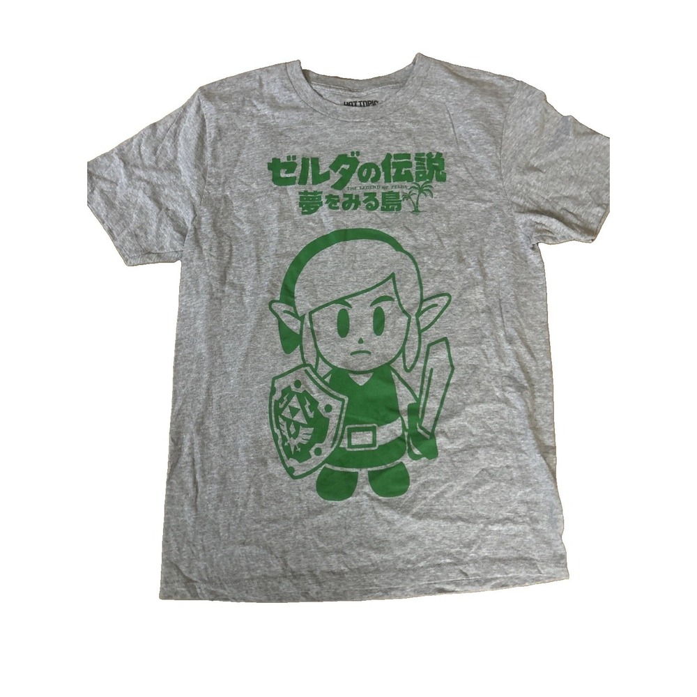 Zelda Links Awakening T Shirt medium Gray Hot Topic Nintendo Japanese Kan